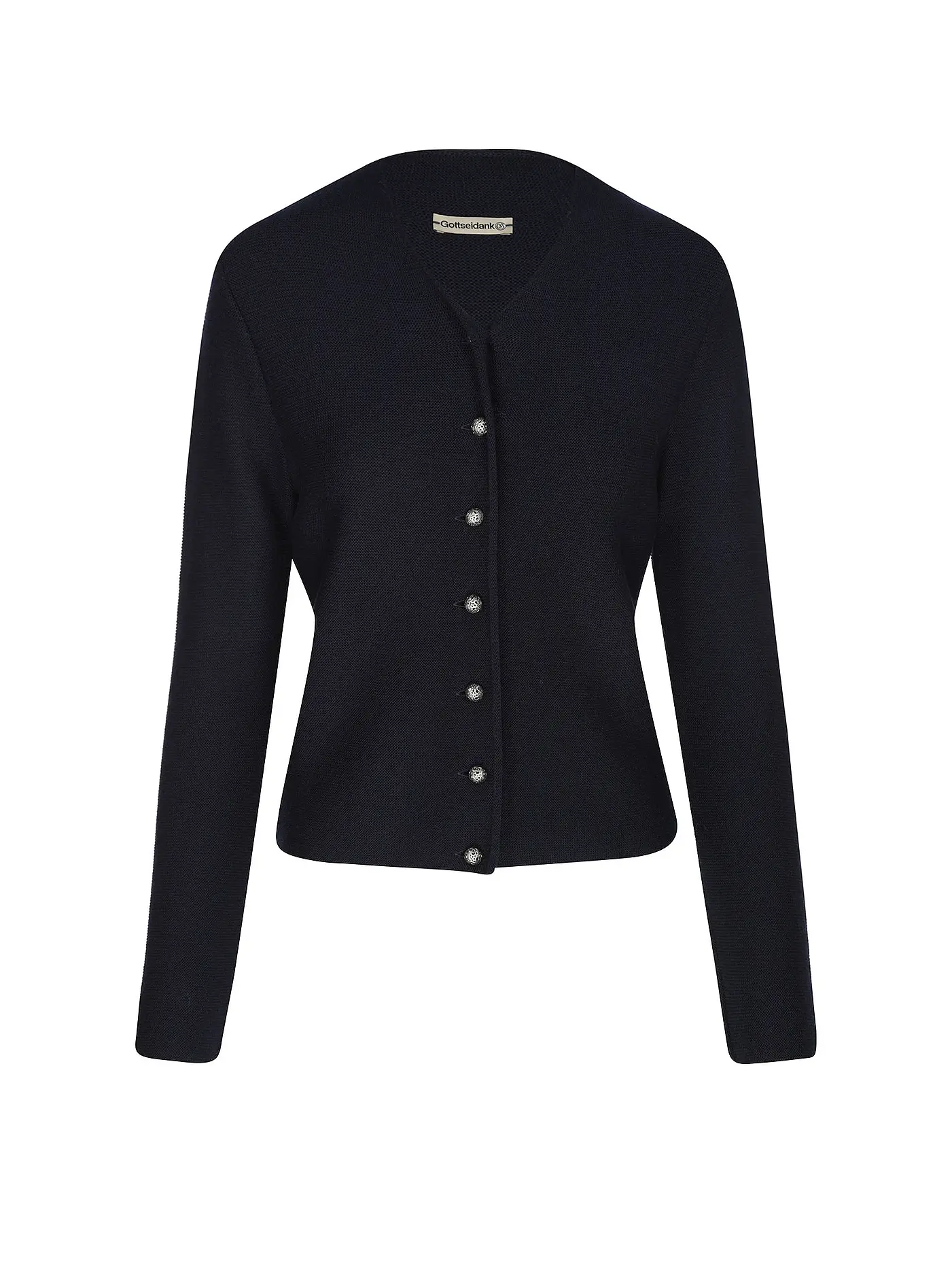 GOTTSEIDANK | Trachten Strickjacke Slim Fit ANNA | blau